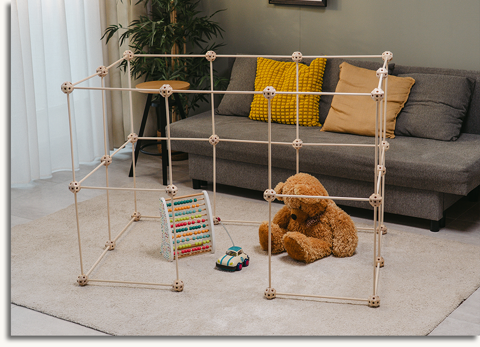 Large wooden fort construction set